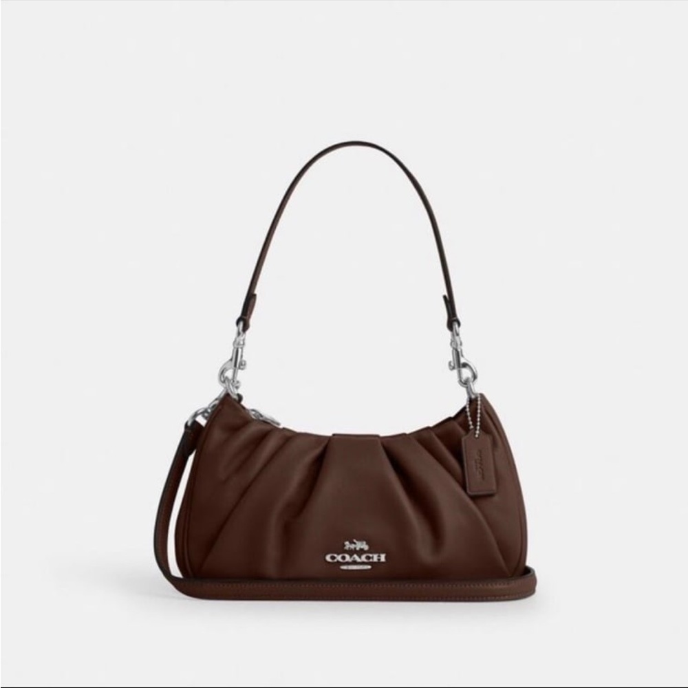 NWT！2PCS COACH TERI SHOULDER BAG WITH RUCHING（CT761）AND MEDIUM WALLET（CR791） - Picture 8 of 16